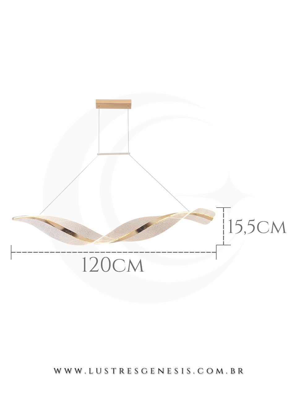 O Lustre Pendente QD05217 em metal dourado e acrilico une elegancia e sofistiacao para o seu ambiente